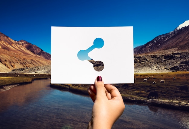 Connection online networking perforated paper share Free Photo