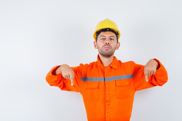 Download Free Photo | Construction worker in uniform, helmet ...