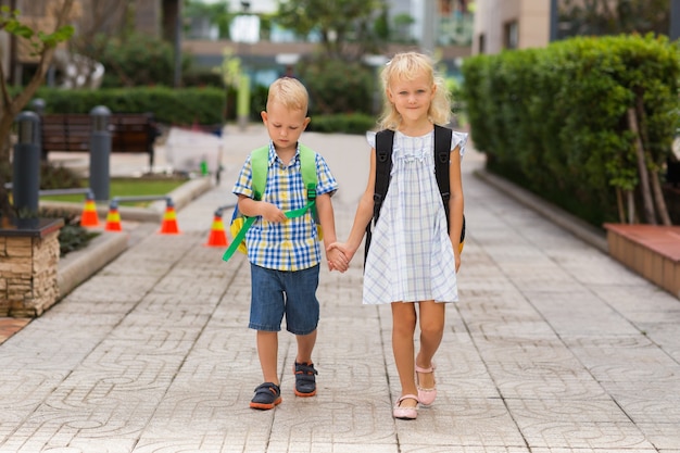 boy and girl walking