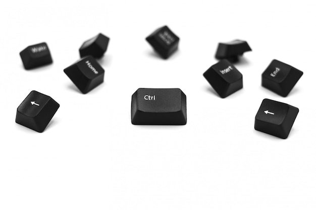 Premium Photo | Control button of computer keyboard isolated on white