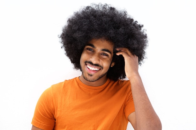 Cool Black Guy With Hand In Afro Hair Premium Photo