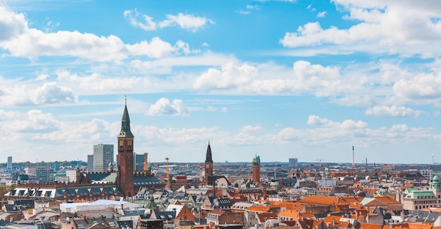 Premium Photo | Copenhagen city panoramic and aerial view