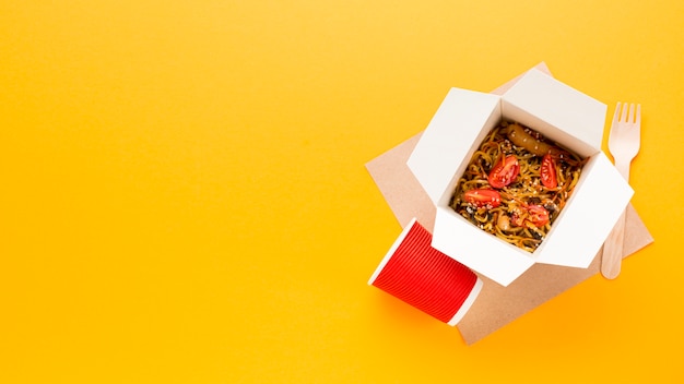 Free Photo Copy Space With Chinese Food Box