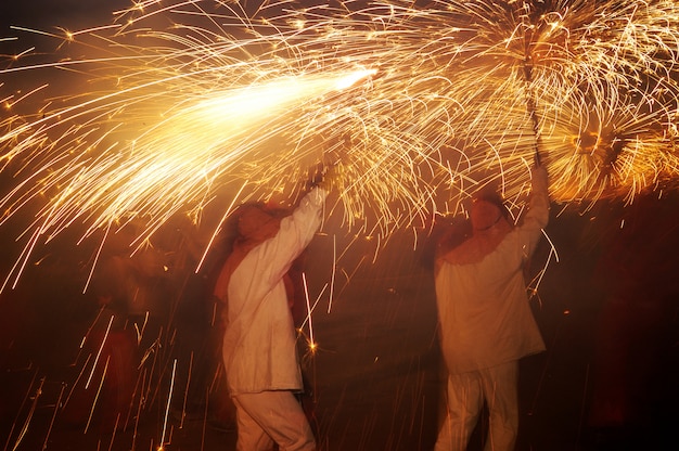 Correfoc In Catalonia Banyoles Girona Spain Premium Photo