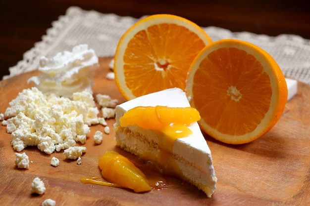 Cottage Cheese Casserole With Orange Slices Photo Premium Download