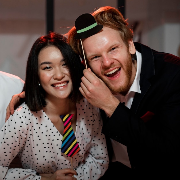 Premium Photo | Couple enjoying a new year&#039;s eve party