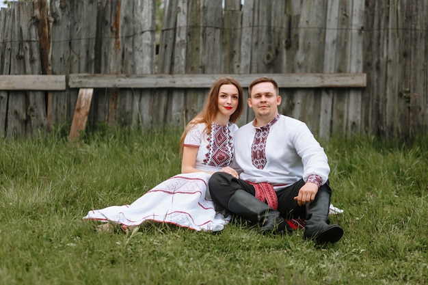 Premium Photo A Couple In Love In Russian Traditional Dresses