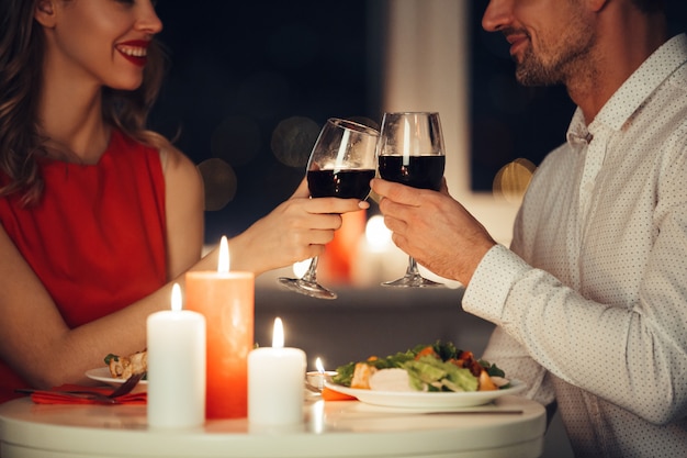 Free Photo | Couple of lovers having romantic dinner at home