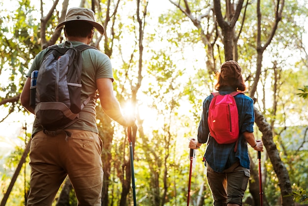 Free Photo | Couple trekking together