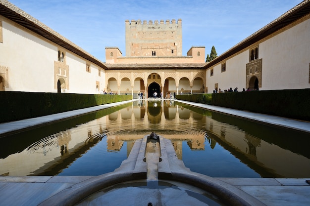 Courtyard of the myrtles in alhambra Free Photo