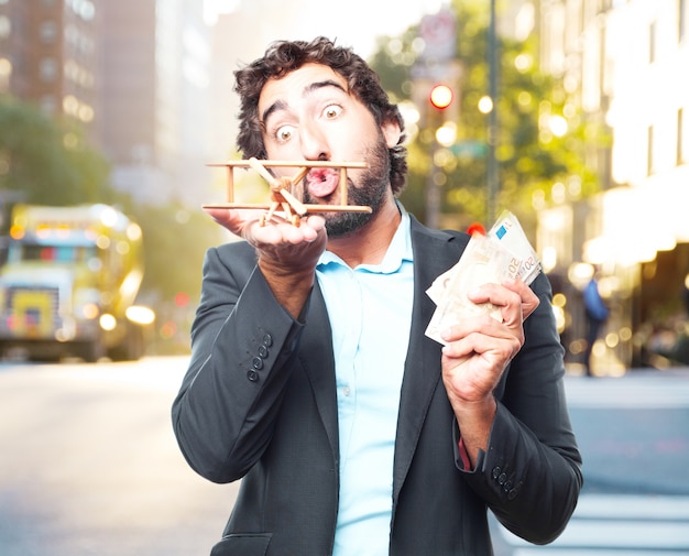 Free Photo | Crazy businessman happy expression