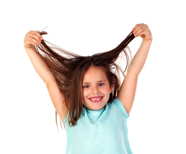 Premium Photo | Crazy child girl pulling her hairs