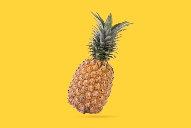 Premium Photo Creative Ripe Pineapple On Yellow Background Fruit For