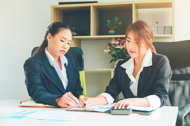 Premium Photo Credit Officer Team Working And Analysis Loan Data Chart In Office