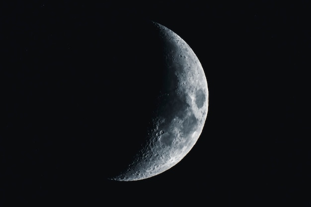 Premium Photo | Crescent moon in a black sky