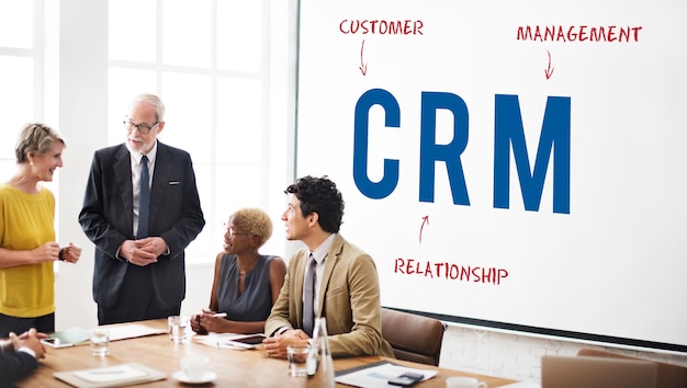 Crm business company strategy marketing concept Free Photo