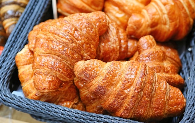 Premium Photo | Croissant in basket