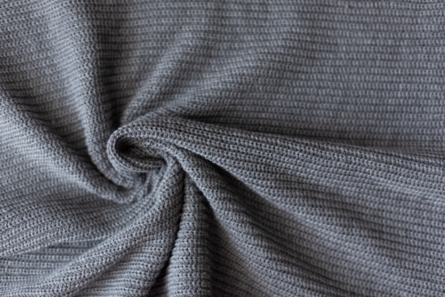 Premium Photo | Crumpled gray knitted blanket. soft and warm fabric ...