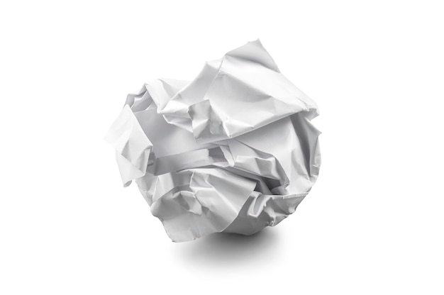 Premium Photo | Crumpled paper ball isolated on white background