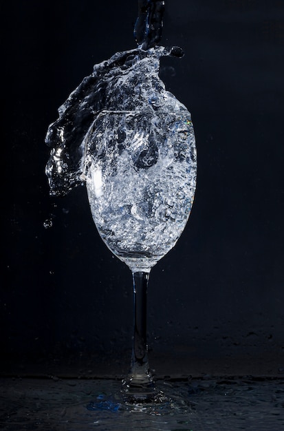 Free Photo | Crystal glass with water in motion