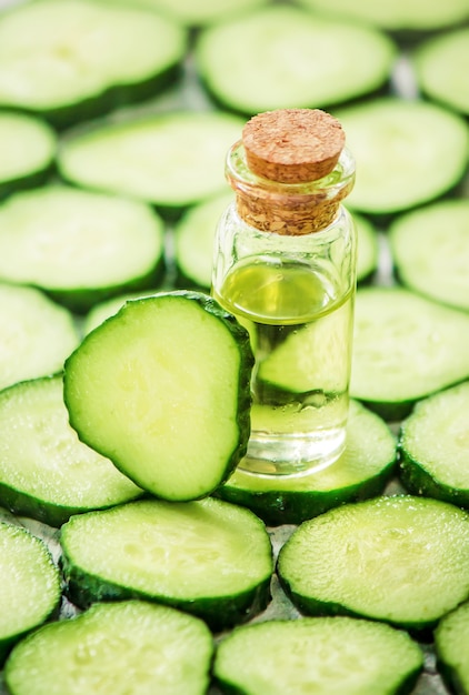 Premium Photo | The cucumber extract. cosmetics.