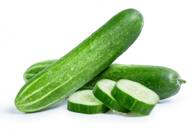 Cucumber vegetable isolated on white background Premium Photo