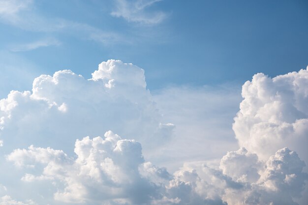 Premium Photo | Cumulus white clouds on blue sky.