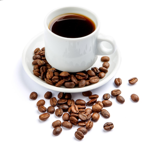 Premium Photo | Cup of coffee on white background