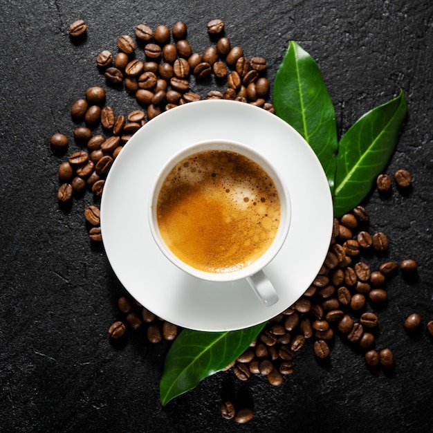 Premium Photo | Cup of fresh made coffee served in cup