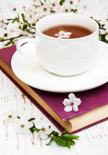 Premium Photo Cup Of Tea And Cherry Blossom 4235