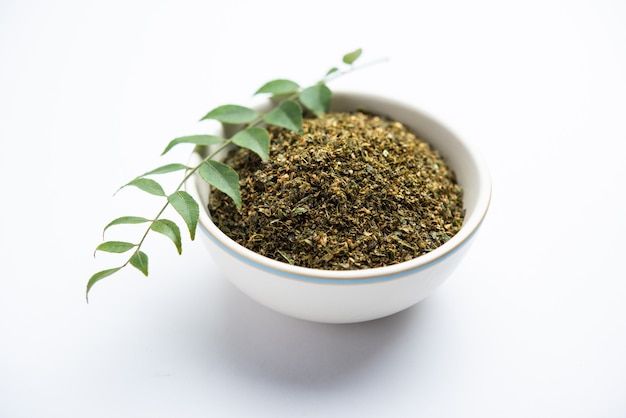 Premium Photo Curry Leaves Powder Or Karivepaku Or Karuveppilai Podi