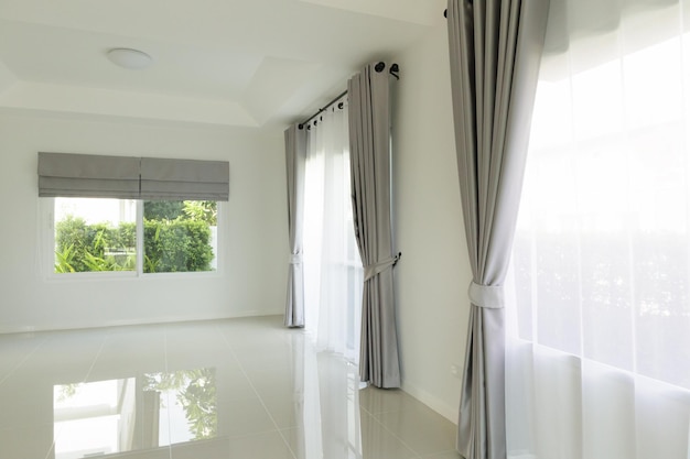 Premium Photo | Curtain window interior decoration in living room