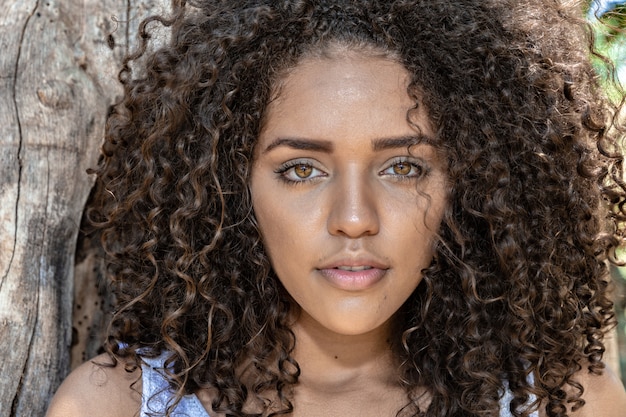 african american girl with curly hair