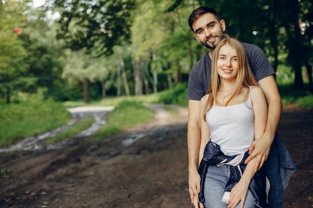 Cute Couple Have A Rest In A Summer Forest  Free Photo-8598