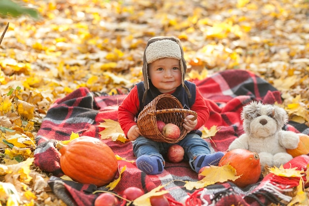 baby holding basket