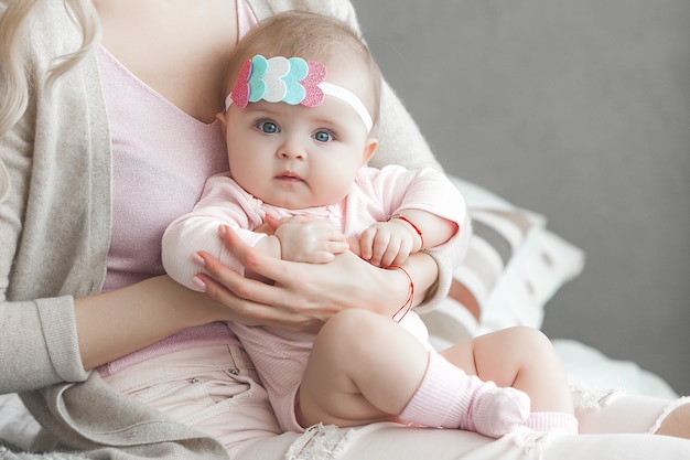 Premium Photo Cute Litttle Baby At Home In The Bedroom An Infant Indoors 6th Month Child Portrait Adorable Cute Baby Girl