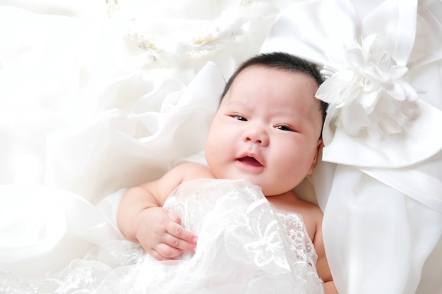 newborn baby white dress