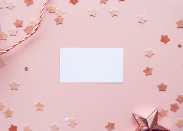 Download Cute pink background greeting card mockup Photo | Premium Download