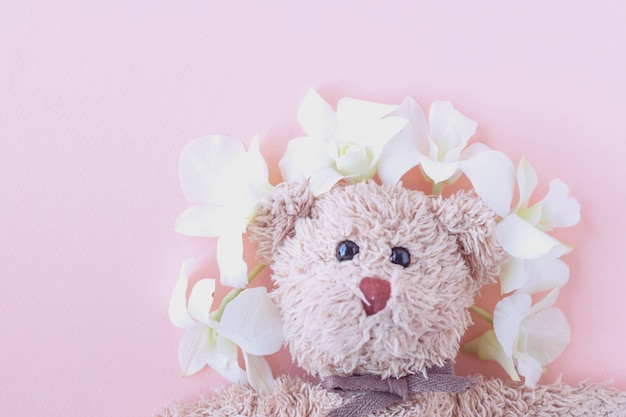 flower valentine teddy bear