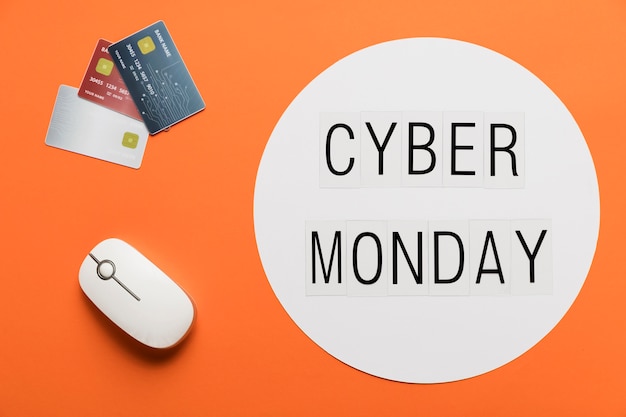 Cyber Monday Message With Desk Concept Photo Free Download