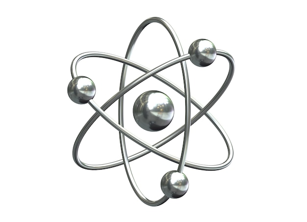 Premium Photo | D render of abstract model of atom isolated on white ...