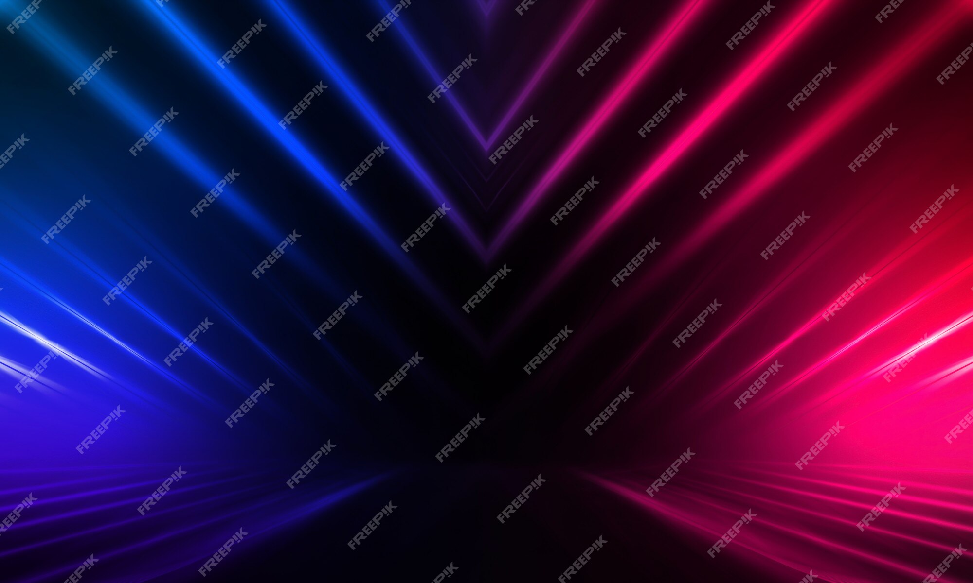 Premium Photo | Dark abstract background with neon lines and rays