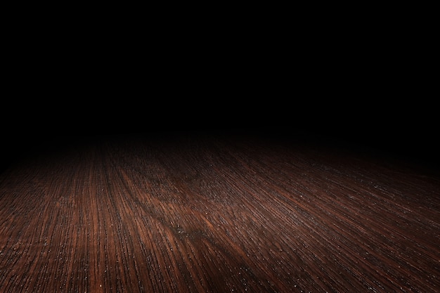 濃い茶色の木の床のテクスチャの視点の背景 プレミアム写真