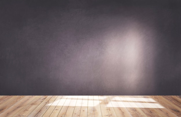 Dark Purple Wall In An Empty Room With A Wooden Floor Photo