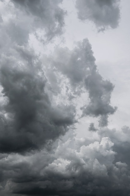 気候の背景に使用される雨の前の暗い嵐の雲 プレミアム写真