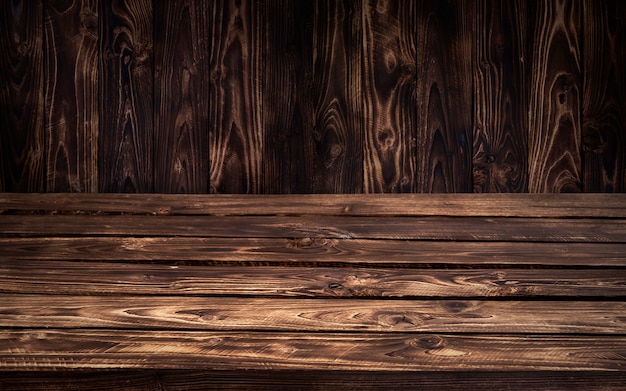 Premium Photo Dark Wooden Table Background