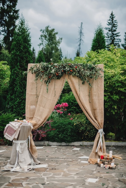 Decorated In Rustic Style Wedding Arch For A Beautiful Ceremony