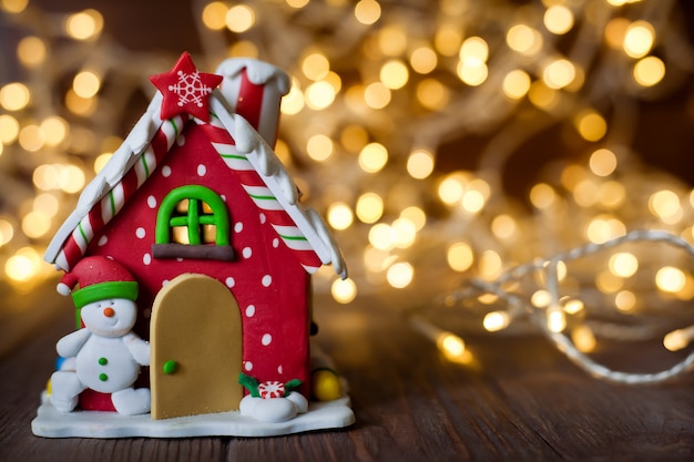 Premium Photo | Decorative christmas red gingerbread house