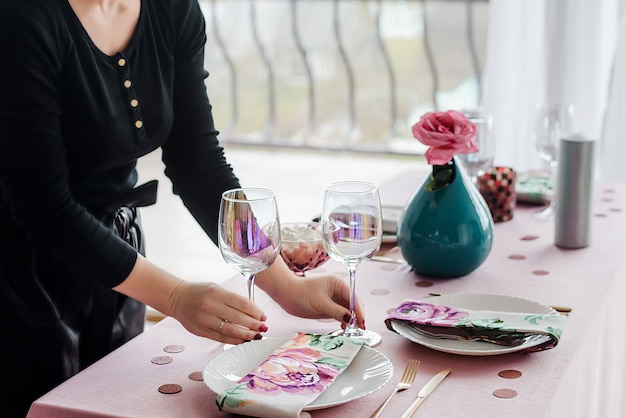 wine colored tablecloth