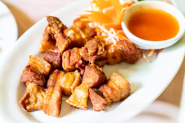 Deep fried pork belly | Premium Photo